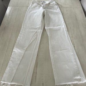 Zara White Hi-Rise Full Length Jeans